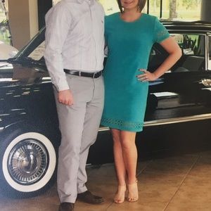 EUC Banana Republic laser cutout dress